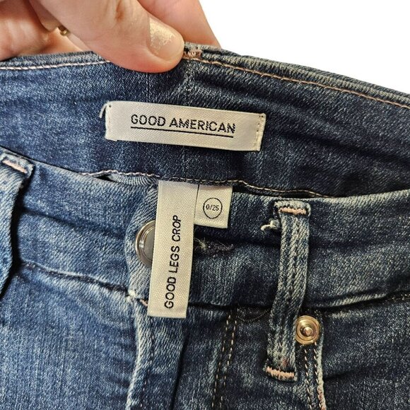 Good‎ American Women's Good Legs Crop Jeans  Size 25 0 Blue Denim - Picture 3 of 13